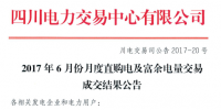 四川6月月度交易結(jié)果出爐 共成交6.06億千瓦時