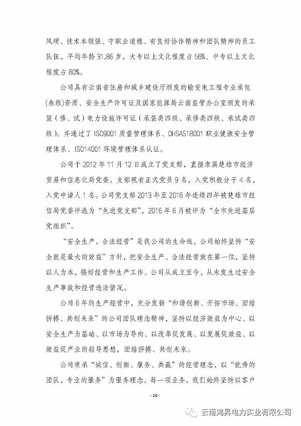 云南鴻昇電力實(shí)業(yè)有限公司售電業(yè)務(wù)概述