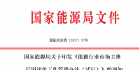 能源行業(yè)市場主體信用評價工作管理辦法（試行）