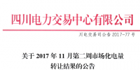 四川11月第二周市場化電量轉讓結果：省內<font color=