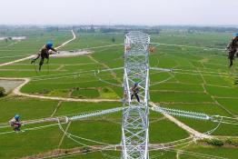 高空架設電力“大動脈”確保秋糧豐產(chǎn)豐收
