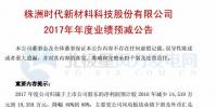 時(shí)代新材預(yù)計(jì)2017年盈利減少1.45億元到1.94億元