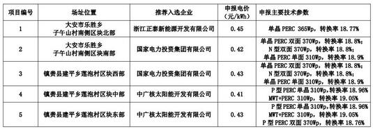 18家企業(yè)10個光伏應用領(lǐng)跑基地中標情況