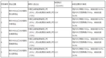 18家企業(yè)10個光伏應用領(lǐng)跑基地中標情況