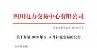 四川關(guān)于開展2018年5、6月補(bǔ)充交易的公告