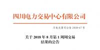 四川2018年8月第1周周交易結果