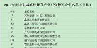 17家光伏企業(yè)入圍河北戰(zhàn)略新興產(chǎn)業(yè)“雙<font color=