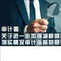 審計署：關(guān)于進一步加強減稅降費政策措施落實情況審計監(jiān)督的意見