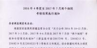 新疆2016年4季度至2017年7月兩個(gè)細(xì)則考核結(jié)果執(zhí)行