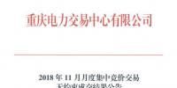 重慶11月月度集中競價無約束交易：成交價為396元/兆瓦時