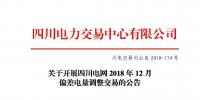 公告 | 關于開展四川電網2018年12月偏差電量調整交易的公告