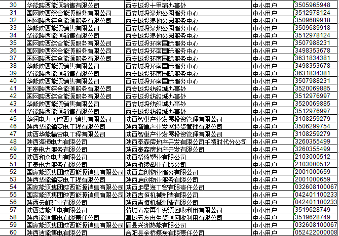 陜西2019年下半年電力直接交易售電公司代理中小用戶(hù)信息申報(bào) 65家未通過(guò)初審