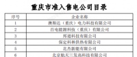 重慶市準(zhǔn)入售電公司目錄